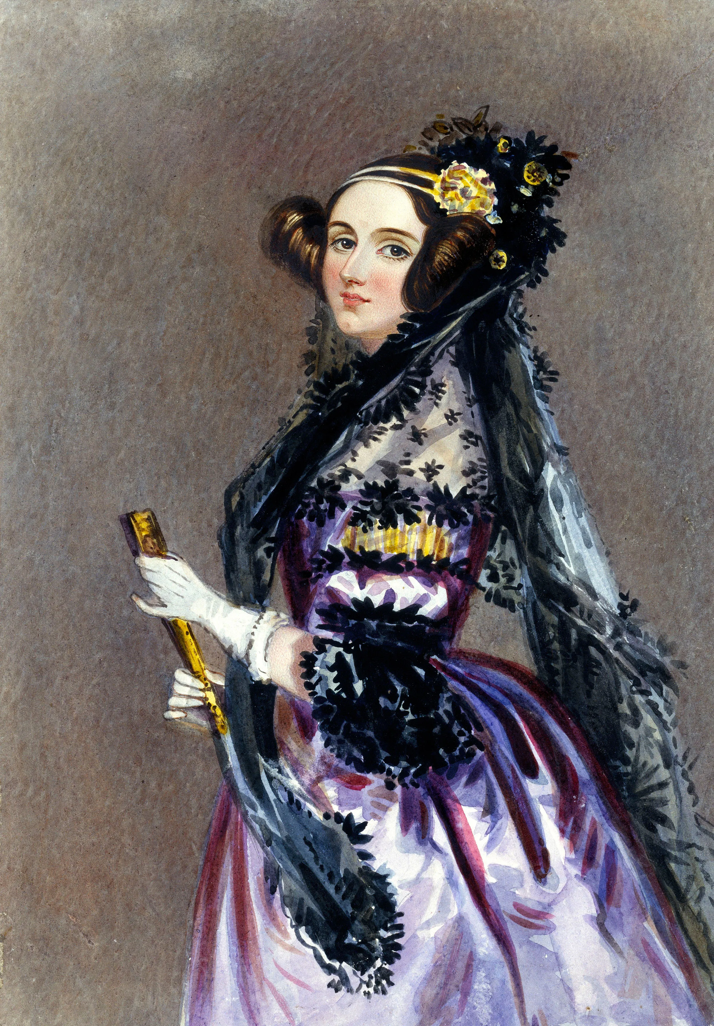 Portrait of Ada Lovelace in an evening dress.